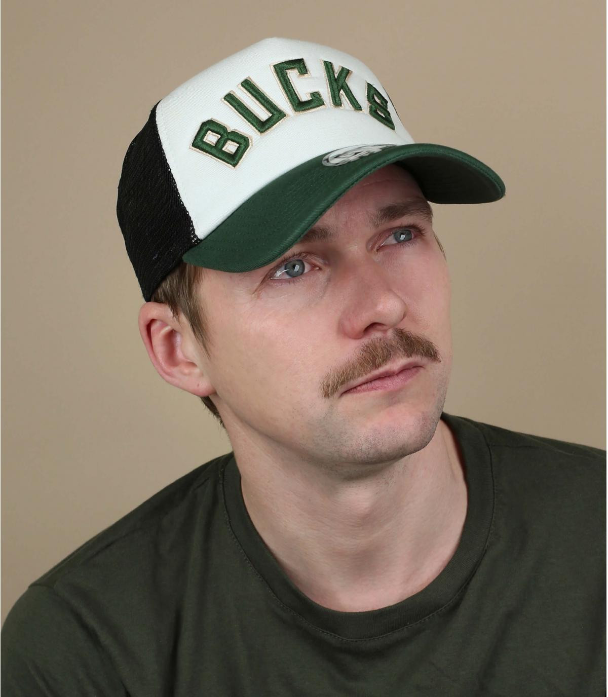 camionista Bucks bianco verde Trucker Nba Color Block Bucks